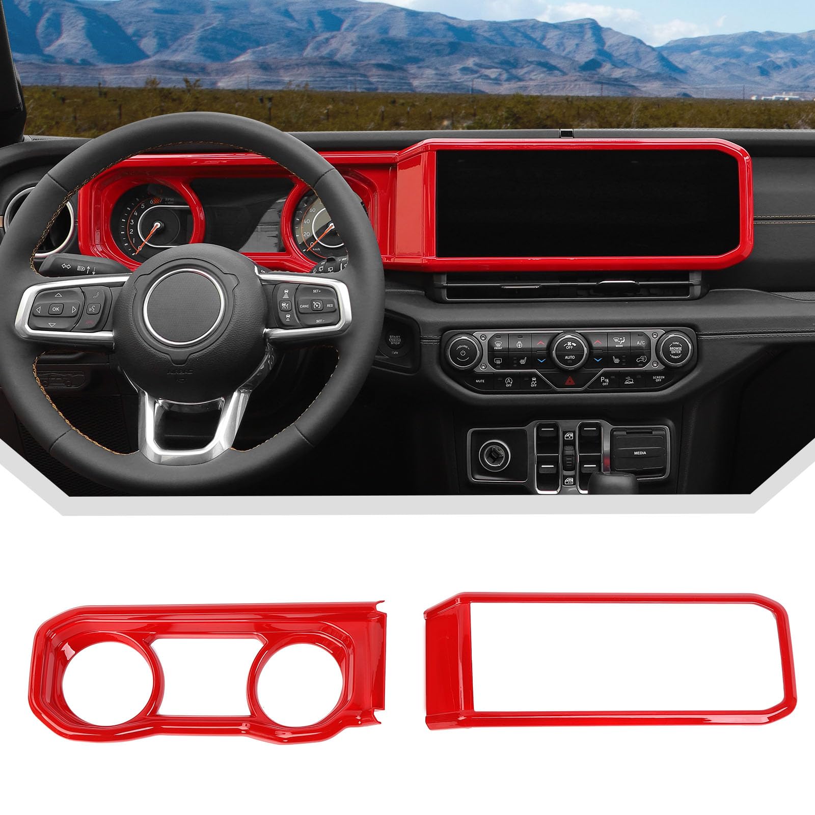 JeCar Red ABS Dashboard Trim Interior Accessories for 2024-2025
